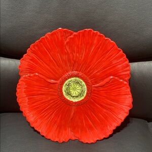 Red Floral Decorative Plate